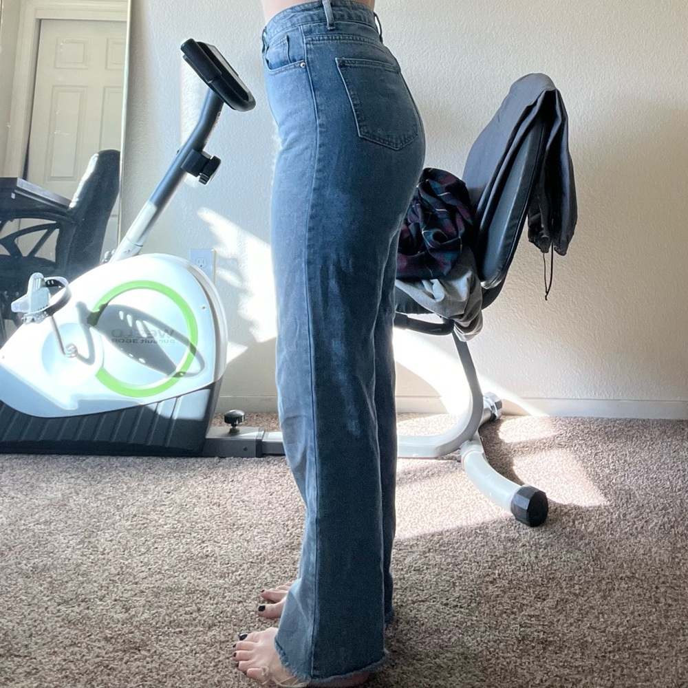 Straight Leg Blue Jeans